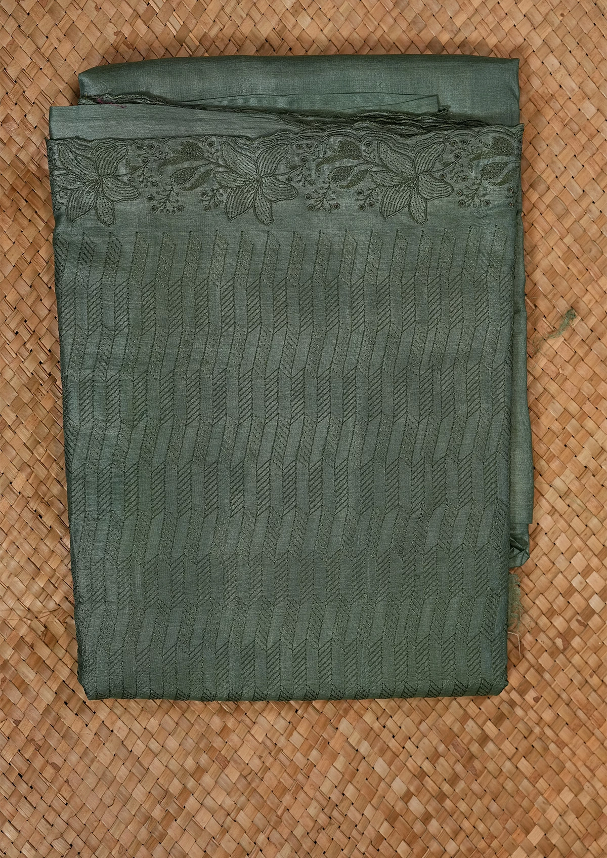 Bottle Green Tussar Saree