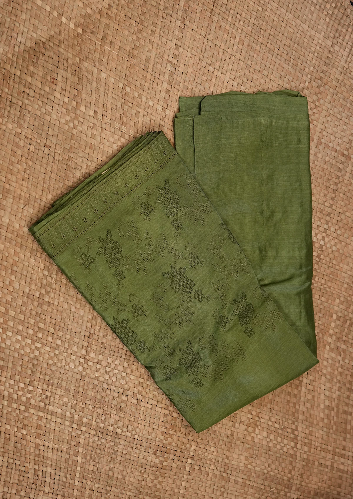 Dark Green Tussar Saree