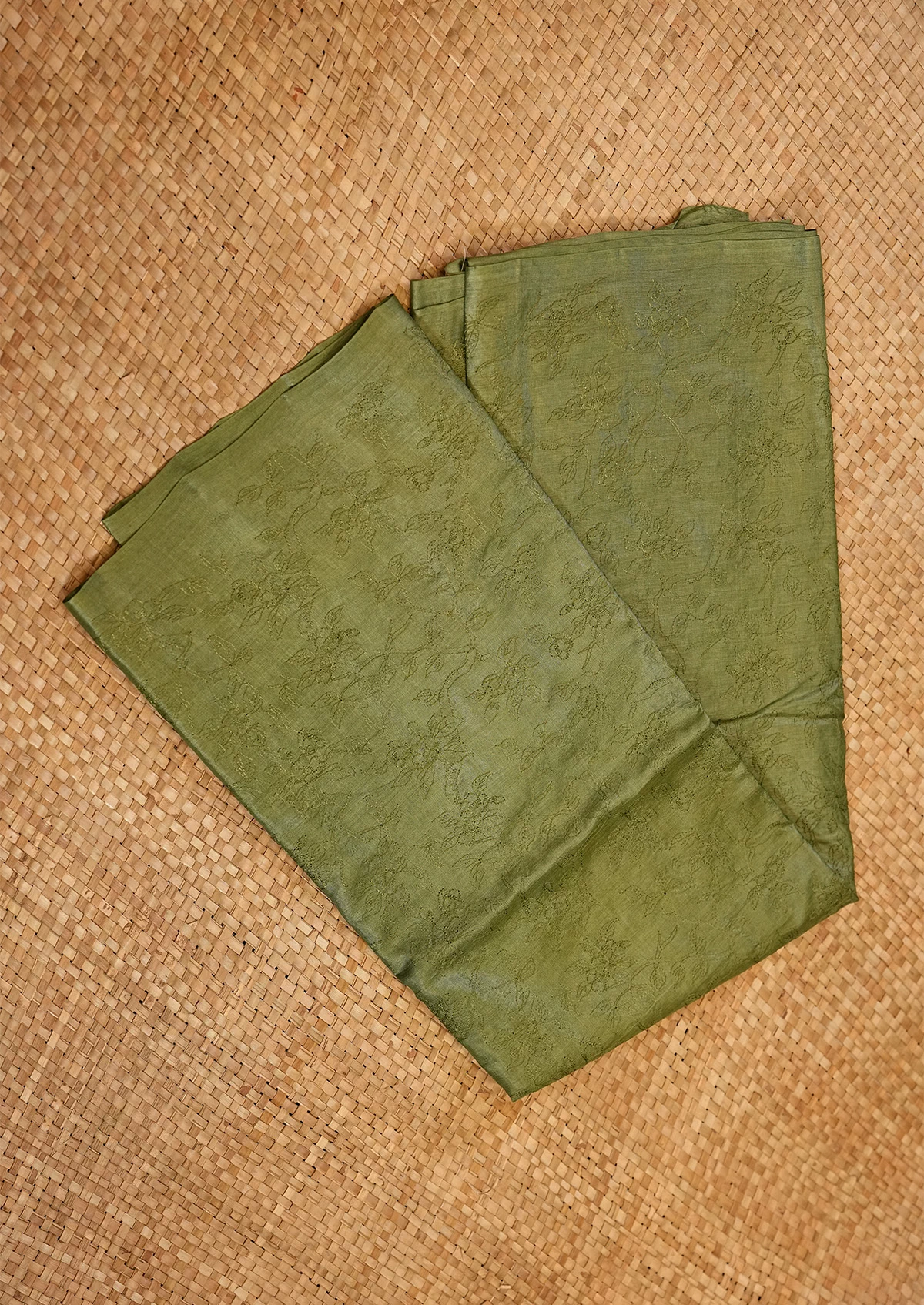 Leaf Green Tussar Saree