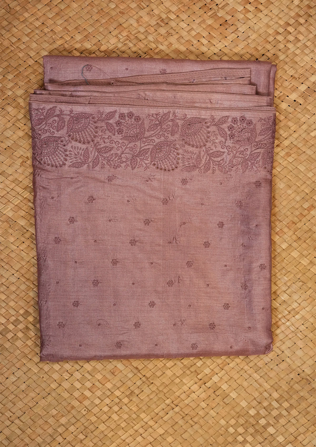 Mauve Pink Tussar Saree with Woven Motifs