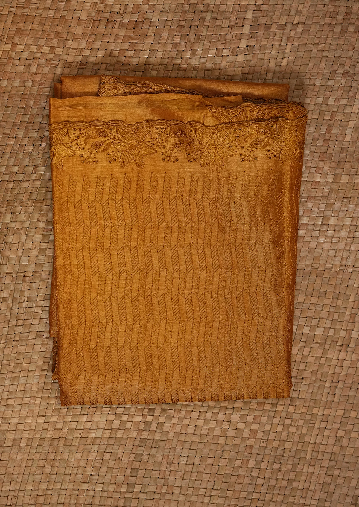 Mustard Yellow Tussar Saree