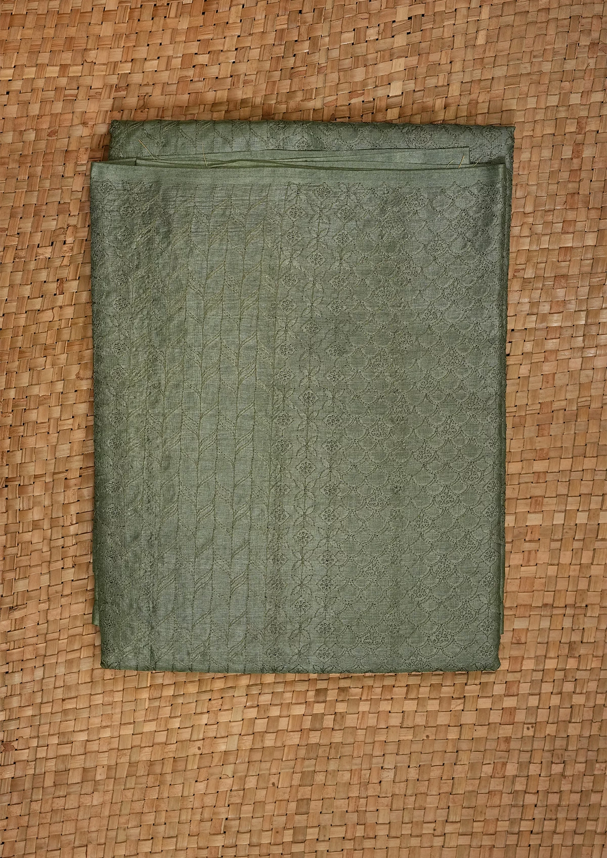 Sage Green Tussar Saree